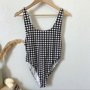 Forever21 Black and white gingham one piece swimsuit